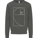 Fibonacci Spiral Golden Geometry Maths Kids Sweatshirt Jumper Storm Grey
