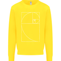 Fibonacci Spiral Golden Geometry Maths Kids Sweatshirt Jumper Yellow