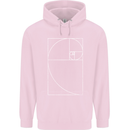 Fibonacci Spiral Golden Geometry Maths Mens 80% Cotton Hoodie Light Pink