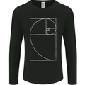 Fibonacci Spiral Golden Geometry Maths Mens Long Sleeve T-Shirt Black