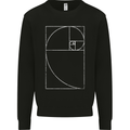 Fibonacci Spiral Golden Geometry Maths Mens Sweatshirt Jumper Black