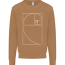 Fibonacci Spiral Golden Geometry Maths Mens Sweatshirt Jumper Caramel Latte