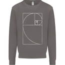 Fibonacci Spiral Golden Geometry Maths Mens Sweatshirt Jumper Charcoal