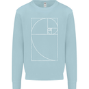 Fibonacci Spiral Golden Geometry Maths Mens Sweatshirt Jumper Light Blue