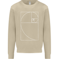 Fibonacci Spiral Golden Geometry Maths Mens Sweatshirt Jumper Sand