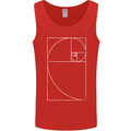 Fibonacci Spiral Golden Geometry Maths Mens Vest Tank Top Red