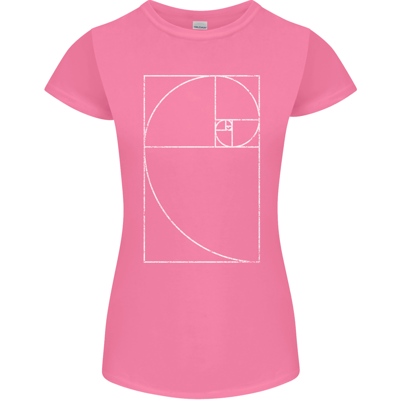 Fibonacci Spiral Golden Geometry Maths Womens Petite Cut T-Shirt Azalea