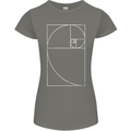 Fibonacci Spiral Golden Geometry Maths Womens Petite Cut T-Shirt Charcoal