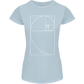 Fibonacci Spiral Golden Geometry Maths Womens Petite Cut T-Shirt Light Blue