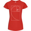 Fibonacci Spiral Golden Geometry Maths Womens Petite Cut T-Shirt Red
