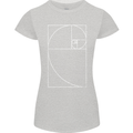 Fibonacci Spiral Golden Geometry Maths Womens Petite Cut T-Shirt Sports Grey
