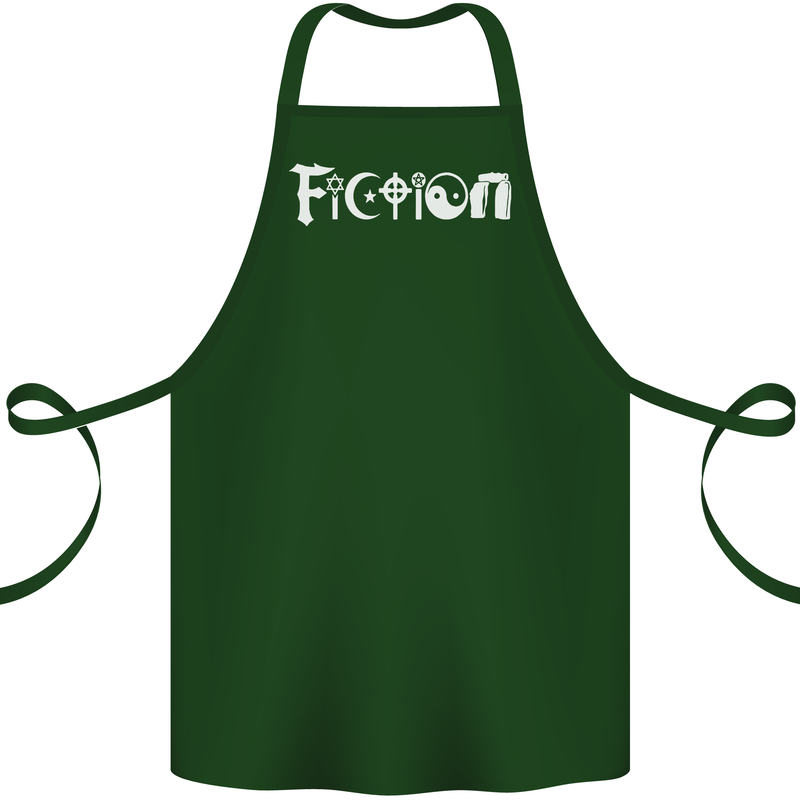 Fiction Funny Atheist Atheism Irreligious Cotton Apron 100% Organic Forest Green