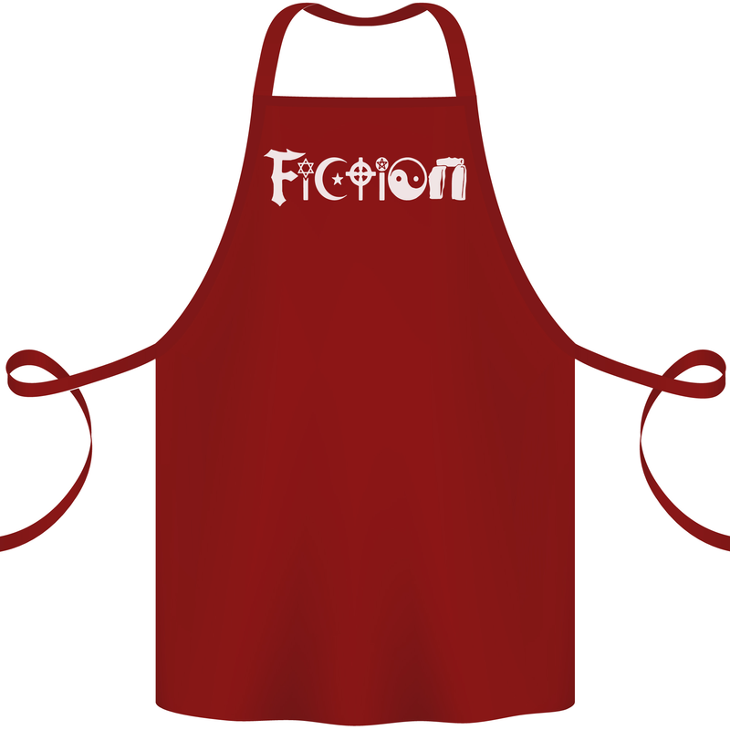 Fiction Funny Atheist Atheism Irreligious Cotton Apron 100% Organic Maroon