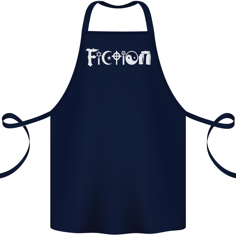 Fiction Funny Atheist Atheism Irreligious Cotton Apron 100% Organic Navy Blue