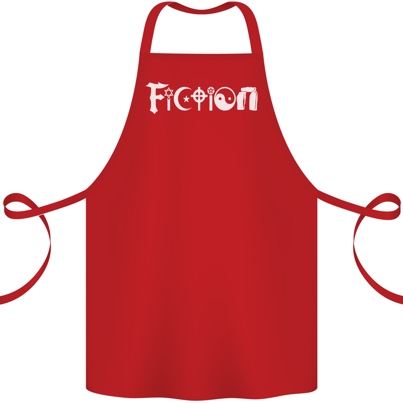 Fiction Funny Atheist Atheism Irreligious Cotton Apron 100% Organic Red