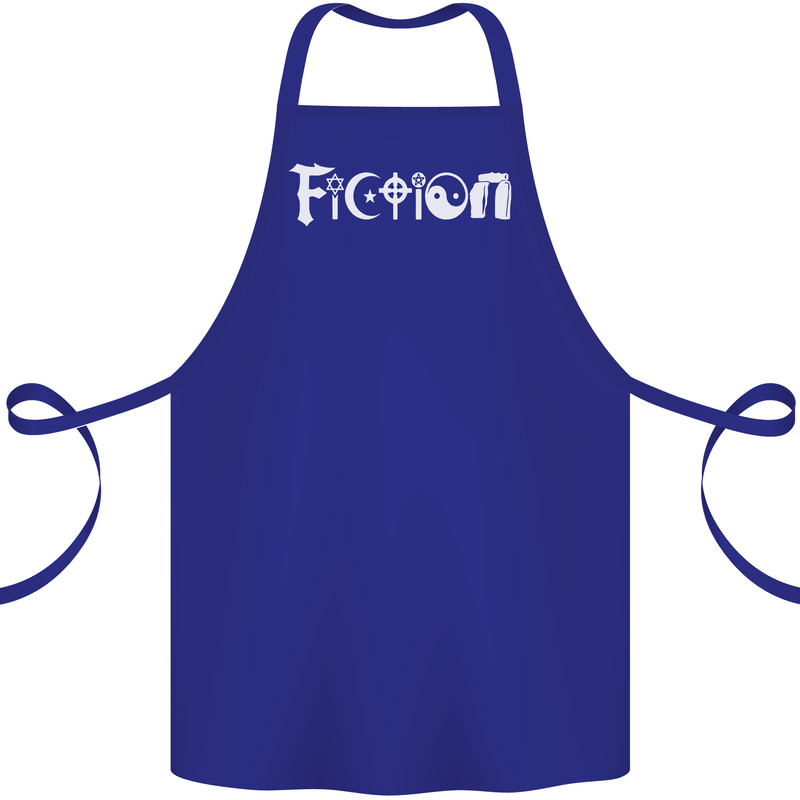 Fiction Funny Atheist Atheism Irreligious Cotton Apron 100% Organic Royal Blue