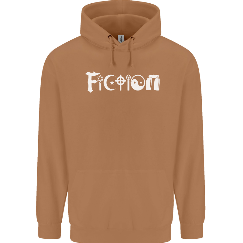 Fiction Funny Atheist Atheism Irreligious Mens 80% Cotton Hoodie Caramel Latte