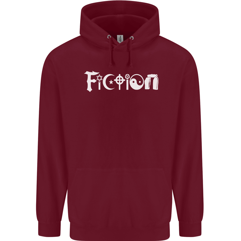 Fiction Funny Atheist Atheism Irreligious Mens 80% Cotton Hoodie Maroon