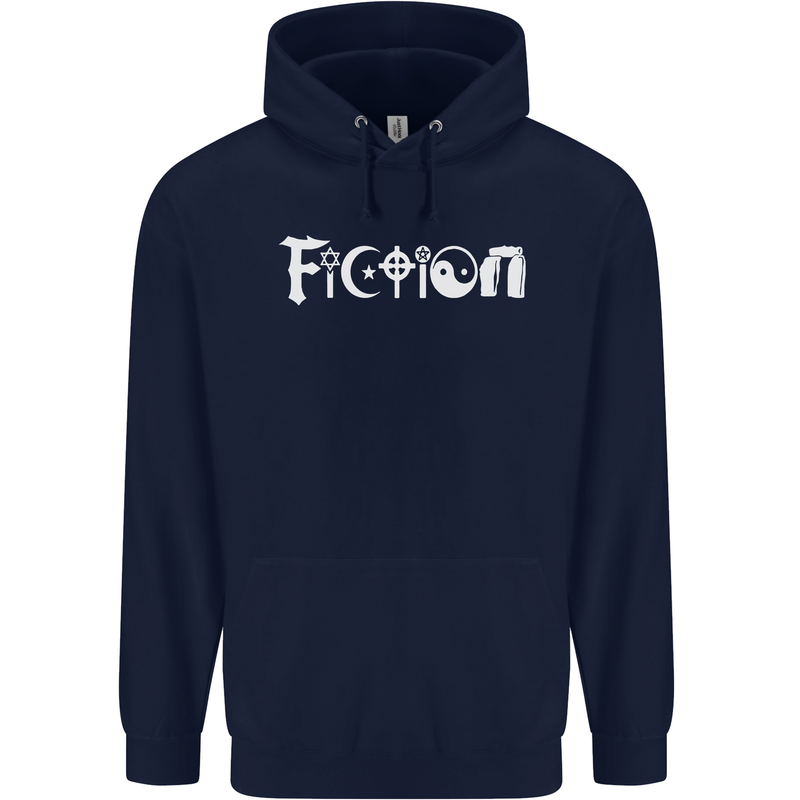 Fiction Funny Atheist Atheism Irreligious Mens 80% Cotton Hoodie Navy Blue