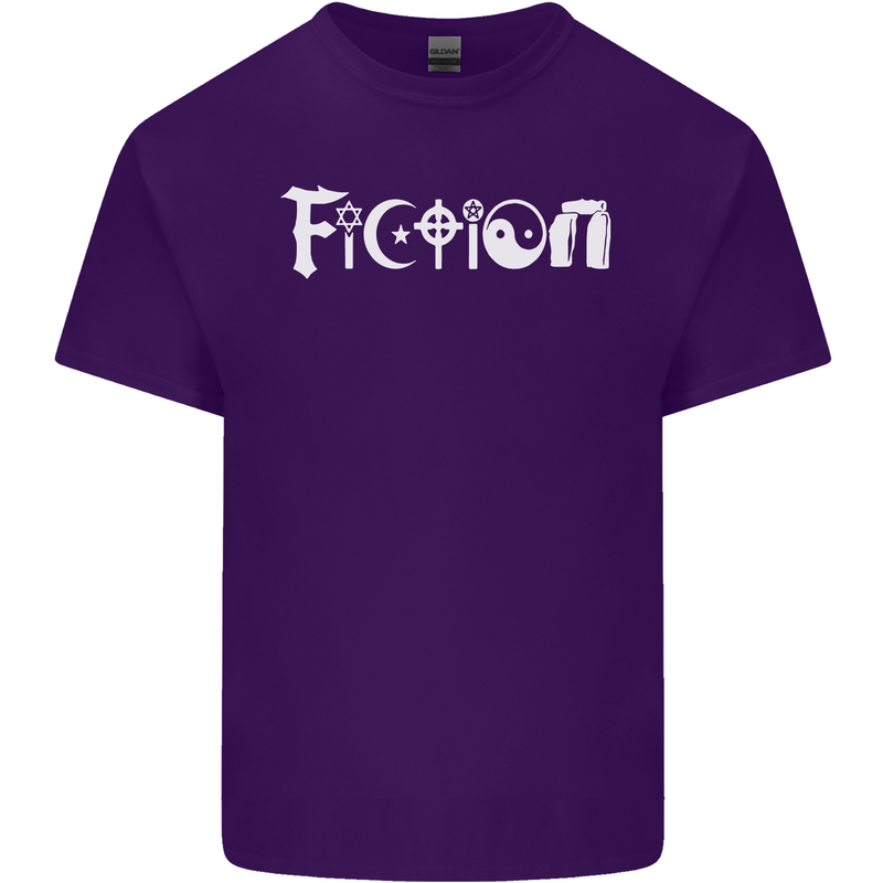 Fiction Funny Atheist Atheism Irreligious Mens Cotton T-Shirt Tee Top Purple