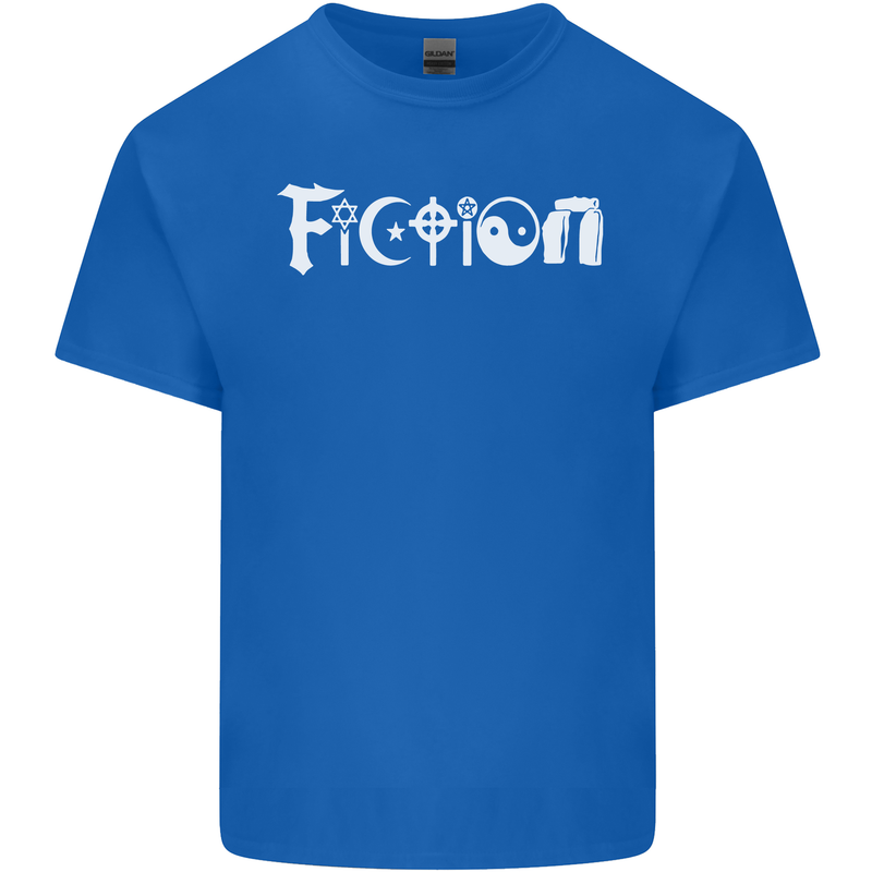 Fiction Funny Atheist Atheism Irreligious Mens Cotton T-Shirt Tee Top Royal Blue
