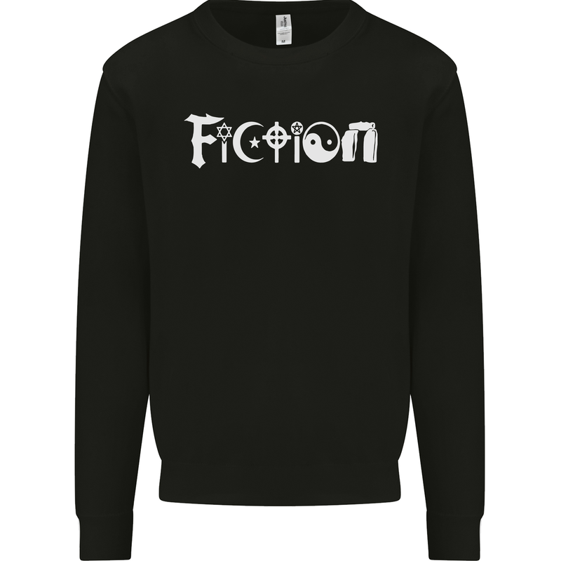 Fiction Funny Atheist Atheism Irreligious Mens Sweatshirt Jumper Black