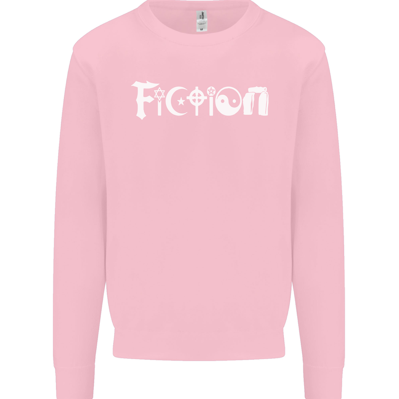 Fiction Funny Atheist Atheism Irreligious Mens Sweatshirt Jumper Light Pink