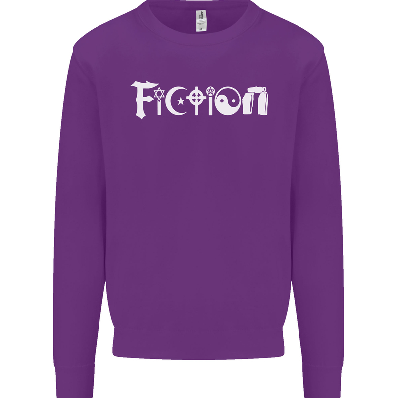 Fiction Funny Atheist Atheism Irreligious Mens Sweatshirt Jumper Purple