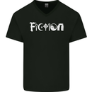 Fiction Funny Atheist Atheism Irreligious Mens V-Neck Cotton T-Shirt Black