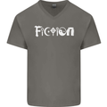 Fiction Funny Atheist Atheism Irreligious Mens V-Neck Cotton T-Shirt Charcoal