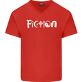 Fiction Funny Atheist Atheism Irreligious Mens V-Neck Cotton T-Shirt Red