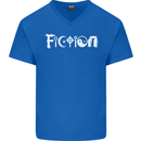 Fiction Funny Atheist Atheism Irreligious Mens V-Neck Cotton T-Shirt Royal Blue