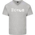 Fiction Funny Atheist Atheism Irreligious Mens V-Neck Cotton T-Shirt Sports Grey