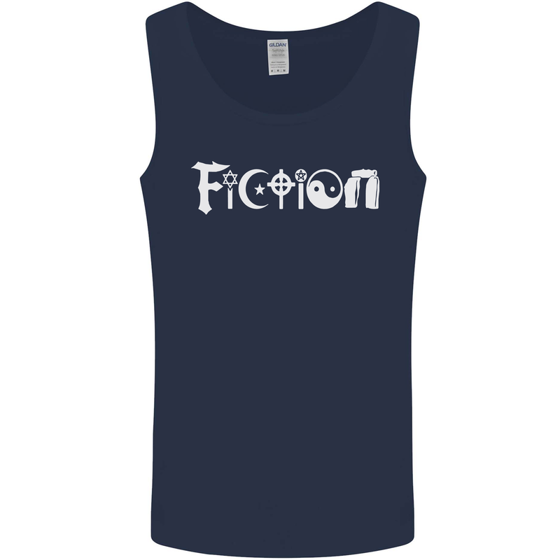 Fiction Funny Atheist Atheism Irreligious Mens Vest Tank Top Navy Blue