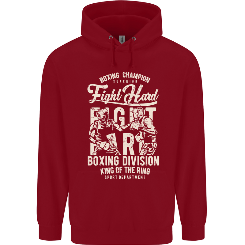 Fight Hard Boxing Boxer MMA Childrens Kids Hoodie Red