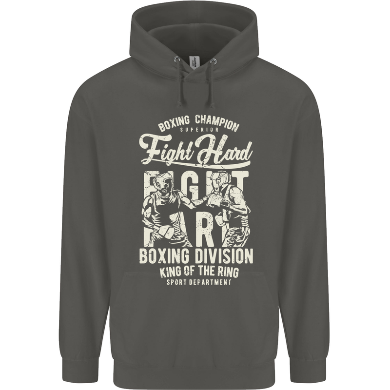 Fight Hard Boxing Boxer MMA Childrens Kids Hoodie Storm Grey