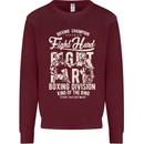 Fight Hard Boxing Boxer MMA Kids Sweatshirt Jumper Maroon