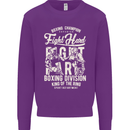 Fight Hard Boxing Boxer MMA Kids Sweatshirt Jumper Purple