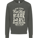 Fight Hard Boxing Boxer MMA Kids Sweatshirt Jumper Storm Grey