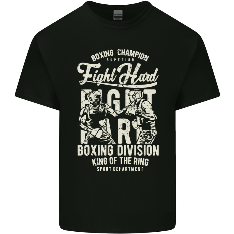 Fight Hard Boxing Boxer MMA Kids T-Shirt Childrens Black