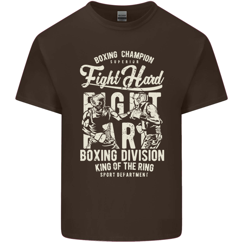 Fight Hard Boxing Boxer MMA Kids T-Shirt Childrens Chocolate