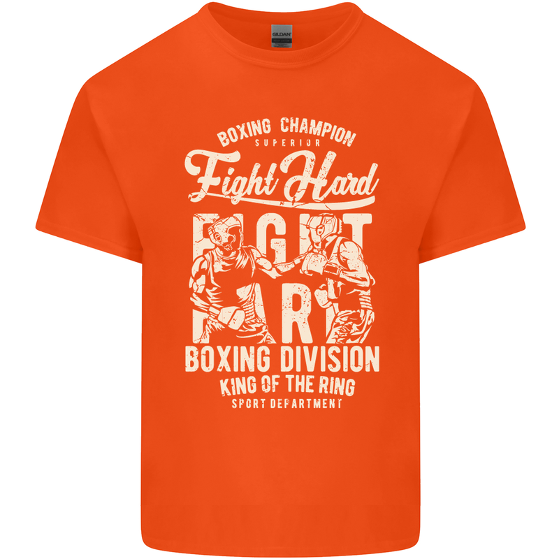 Fight Hard Boxing Boxer MMA Kids T-Shirt Childrens Orange