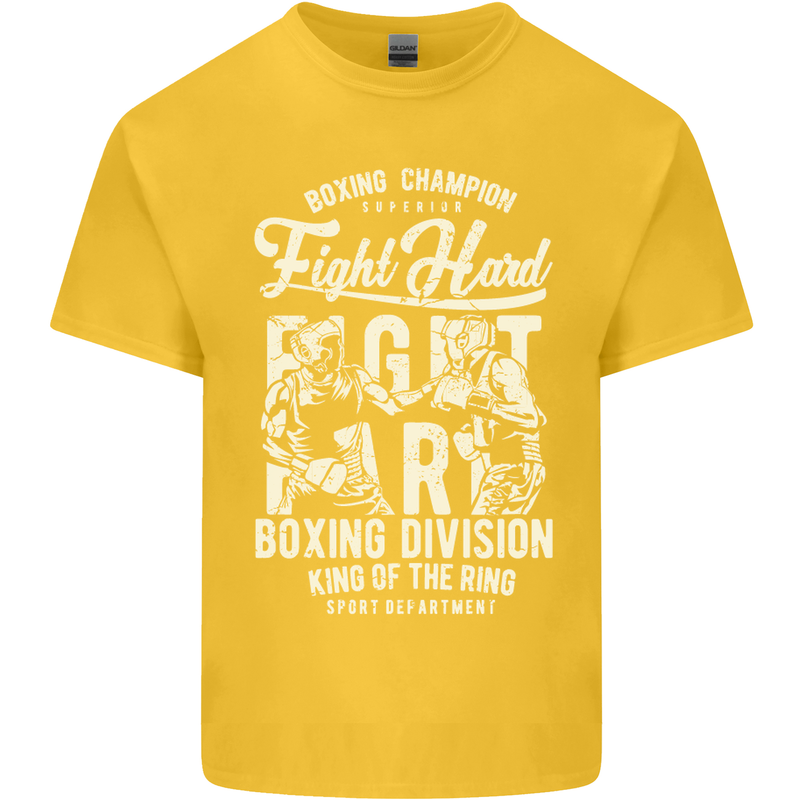 Fight Hard Boxing Boxer MMA Kids T-Shirt Childrens Yellow