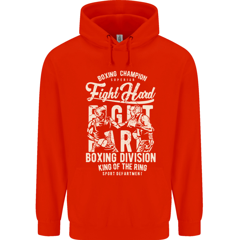 Fight Hard Boxing Boxer MMA Mens 80% Cotton Hoodie Bright Red