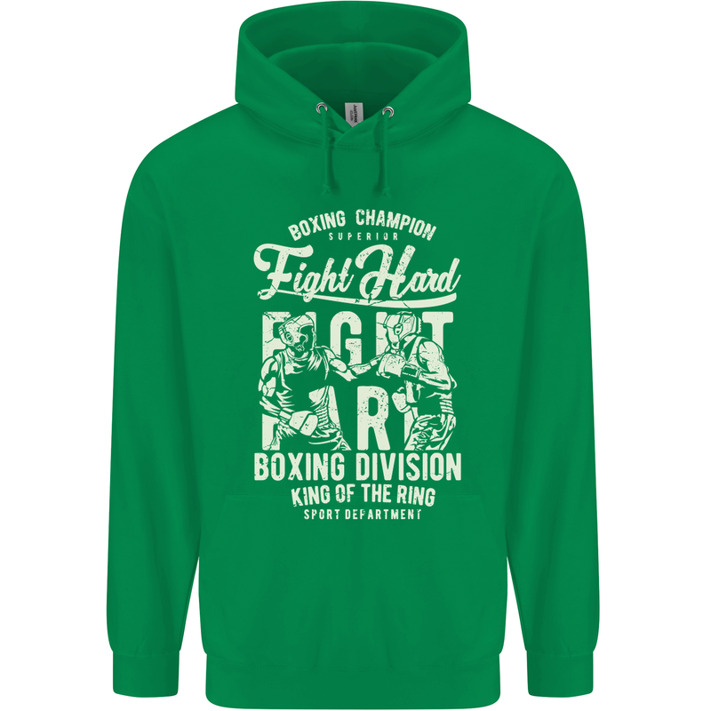 Fight Hard Boxing Boxer MMA Mens 80% Cotton Hoodie Irish Green