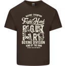 Fight Hard Boxing Boxer MMA Mens Cotton T-Shirt Tee Top Dark Chocolate