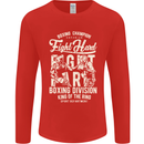 Fight Hard Boxing Boxer MMA Mens Long Sleeve T-Shirt Red