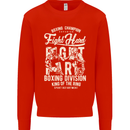 Fight Hard Boxing Boxer MMA Mens Sweatshirt Jumper Bright Red