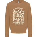Fight Hard Boxing Boxer MMA Mens Sweatshirt Jumper Caramel Latte