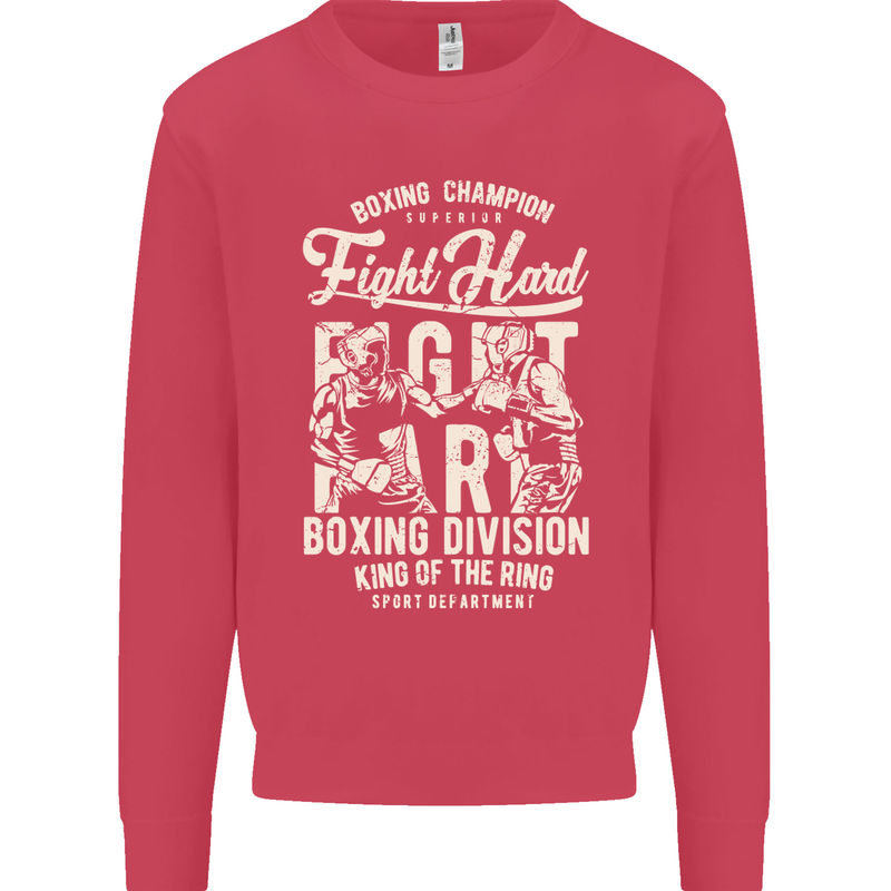 Fight Hard Boxing Boxer MMA Mens Sweatshirt Jumper Heliconia